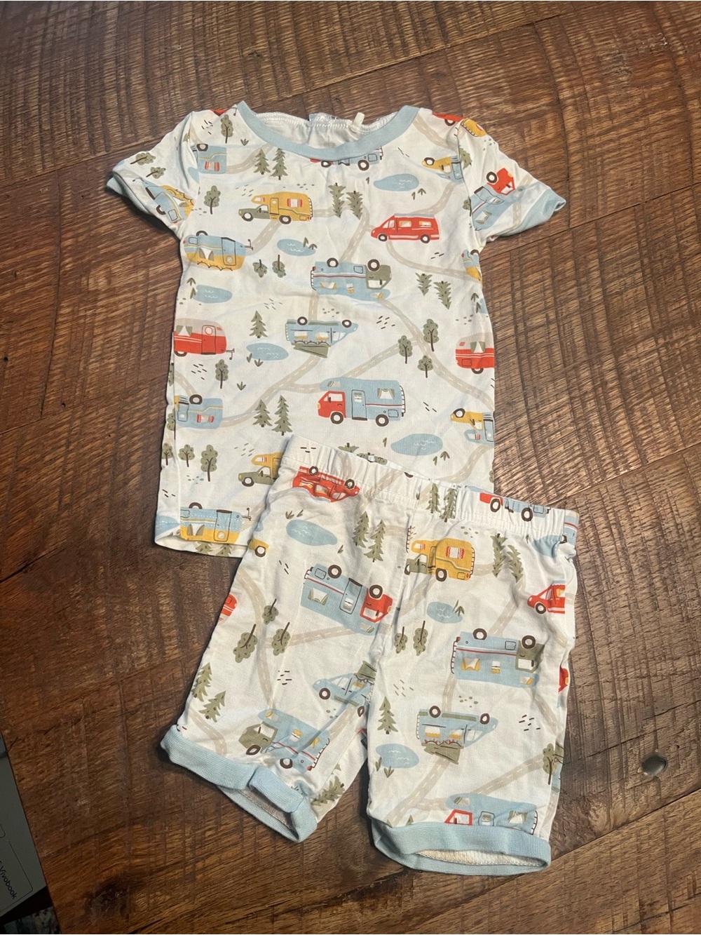 Kids Bamboo Light Blue Camper Print Pajama Set
